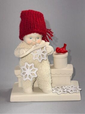 Ceramic Snow Baby Figurine with Red Knit Hat Department 56 Making Snow